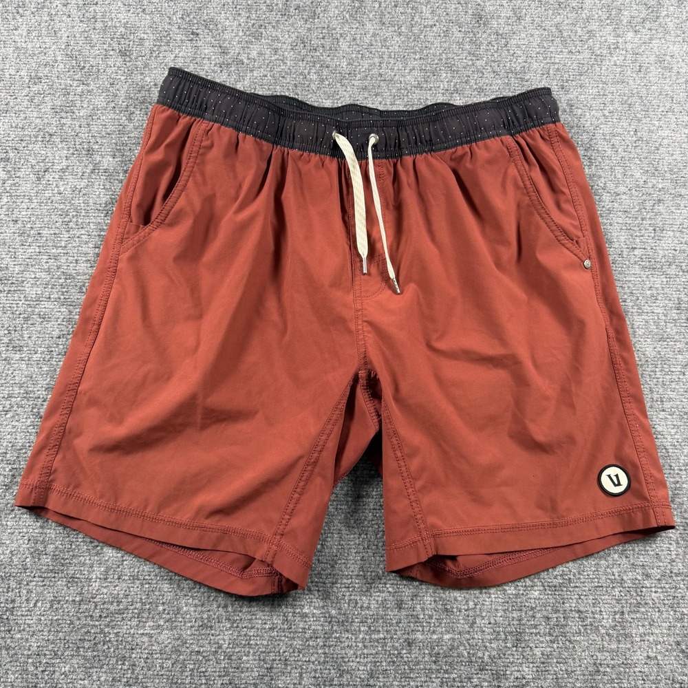 Vuori Kore Shorts Mens XL Burnt Orange Lined Athletic Training V302